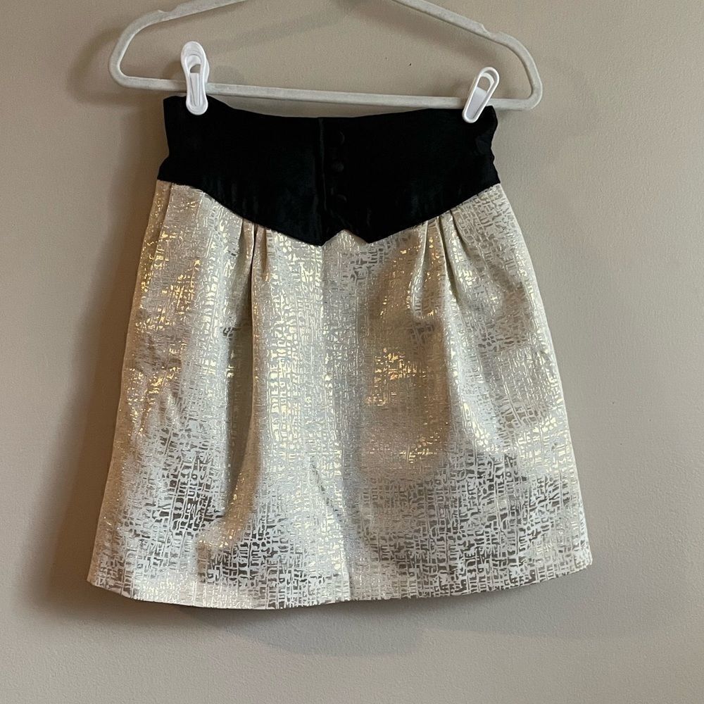 ‎Zachary’s Smile White Label gold tuxedo skirt